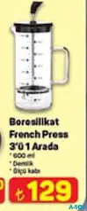 BOROSİLİKAT FRENCH PRESS 3'Ü 1 ARADA 600 ML BOROSİLİKAT FRENCH PRESS 3'Ü 1 ARADA 600 ML